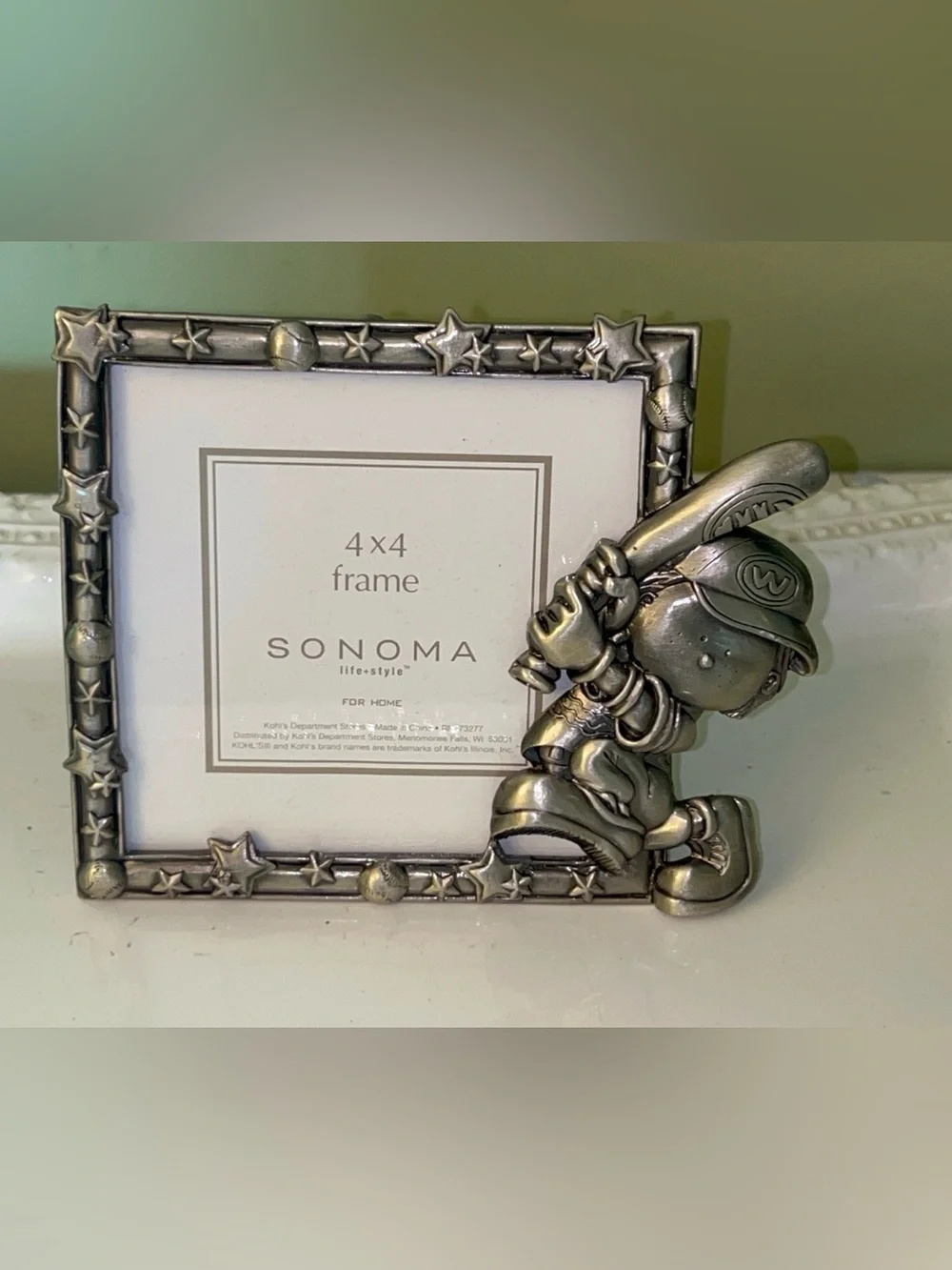 Pewter Baseball Photo Frame NWT
